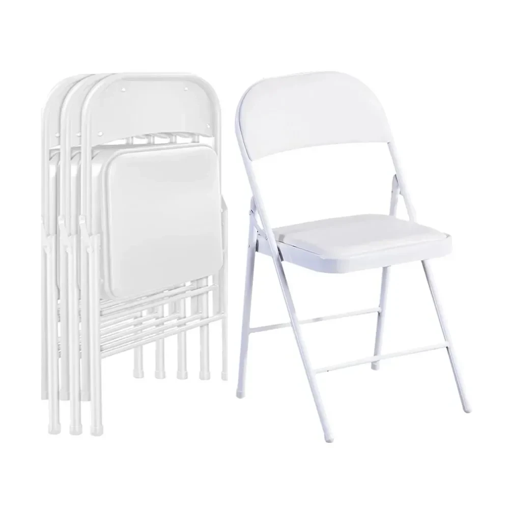 

Folding Chair (4 PACK) Vinyl Padded Seat Metal Frame Home Office, Conference Chair, party chair, Camp Folding Chair