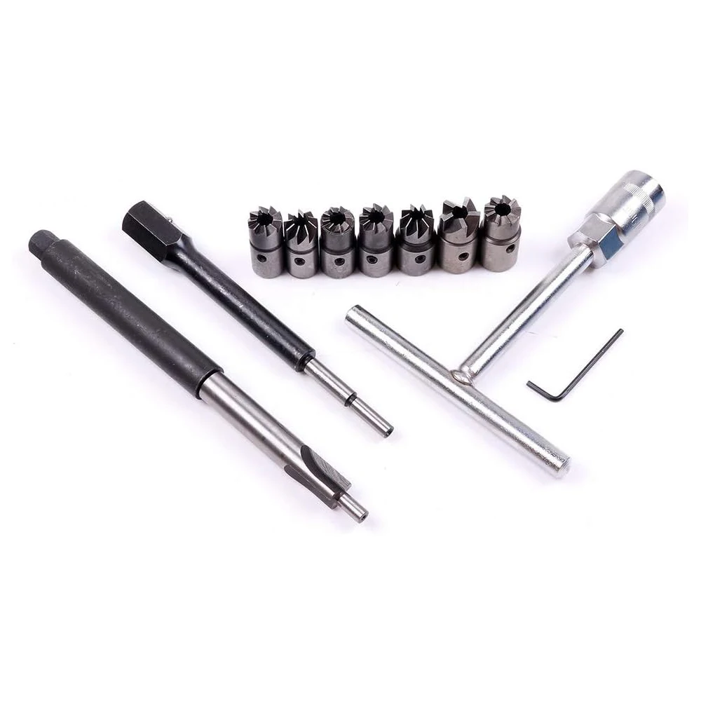 New 10pcs Car Diesel Injector Seat Cutter Fuel Injector Nozzle Seat Cleaner Cutter Remover Tool