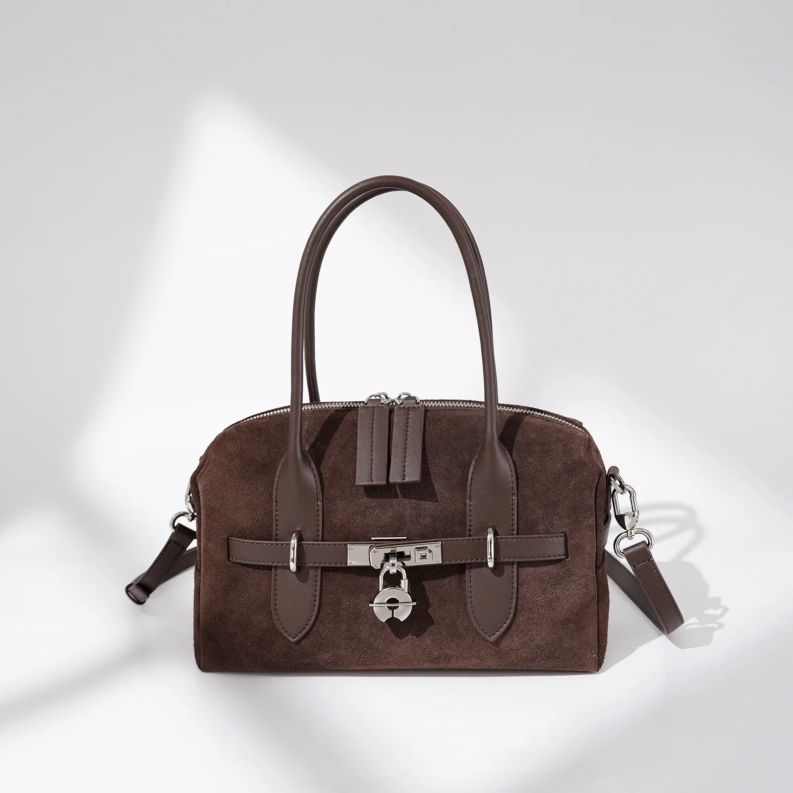 

2025 Boston Bag Autumn and Winter Shoulder Solid Color Matte Premium Handbag Premium Texture Light Luxury Oblique Span Bag