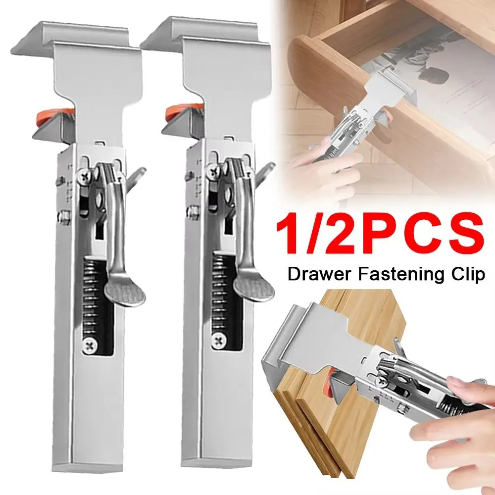 

Detachable Adjustable Drawer Fix Clip Fast Press Adjustable Woodworking Jig Telescopic Hand Tool Drawer Front Installation Clip