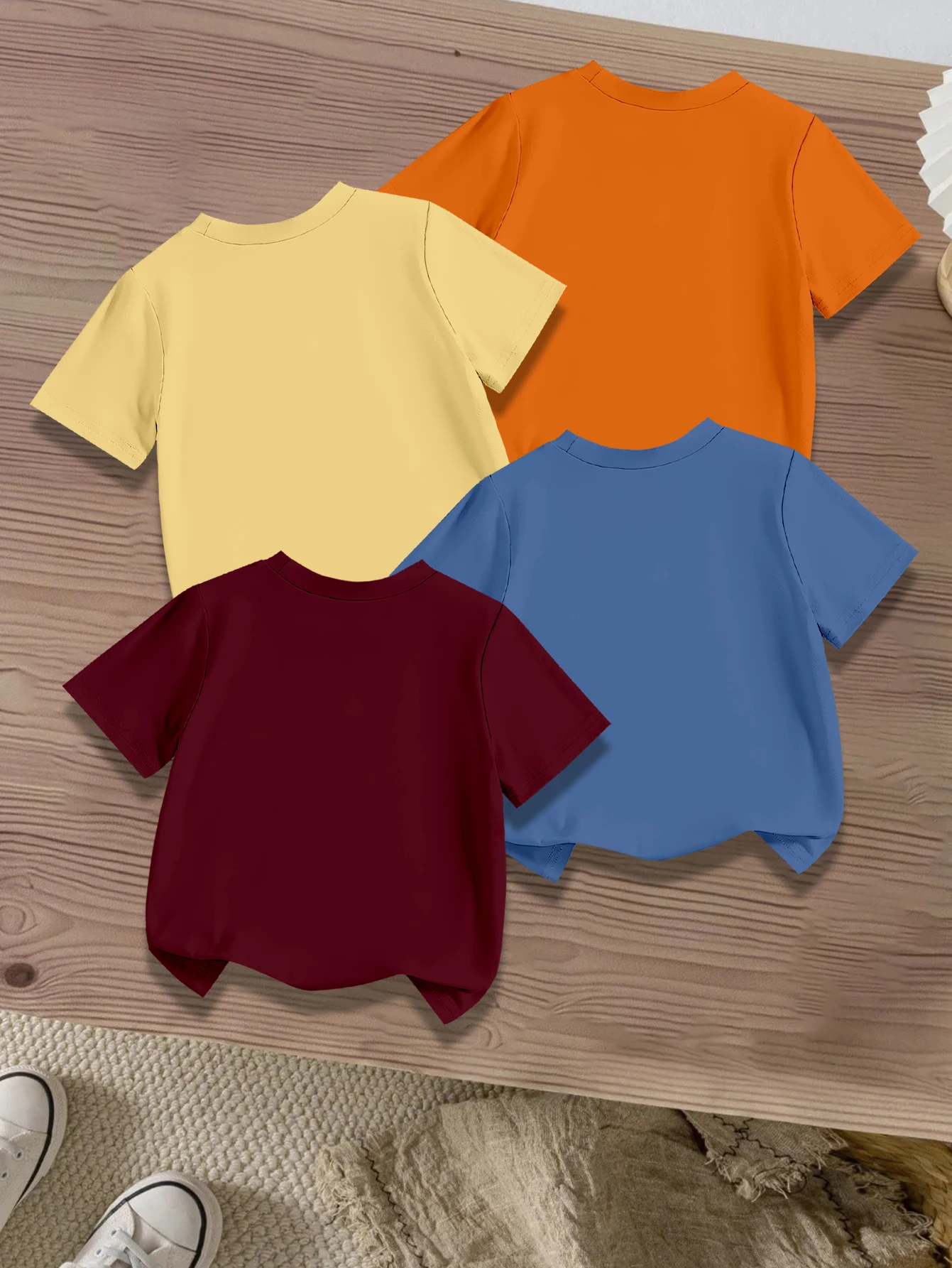 4 pieces: Boys Summer Casual T-shirt Cartoon Cute Big Goose Print