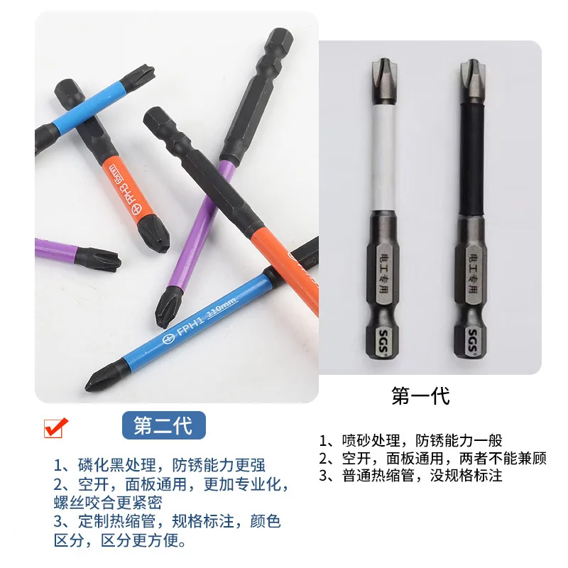 65mm Magnetic Special Slotted Cross Screwdriver Bits FPH1 FPZ1 FPH2 FPZ2 FPH3 FPZ3 Electric Driver For Circuit Breakers