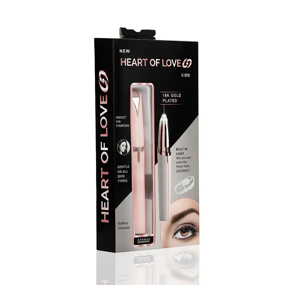 Tondeuse à sourcils électrique, extenseur éclairé par LED, élimine le visage redondant, épilateur de sourcils, rasoir à sourcils, extenseur indolore