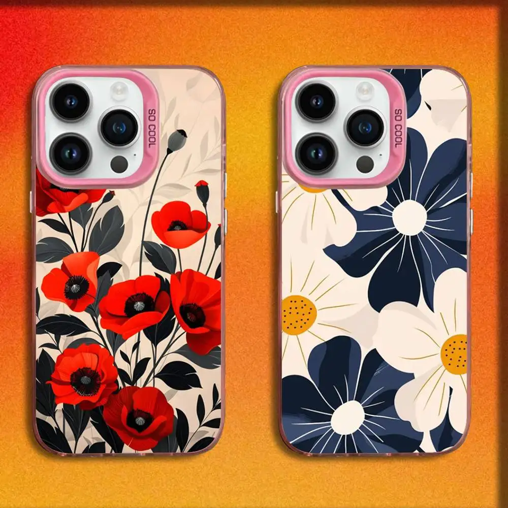 

Flower Patterns For iPhone 17,16,15,14,13,12,11,Pro,Max,Plus,E,SE4,Air,Mini Pink Phone Case IMD Box