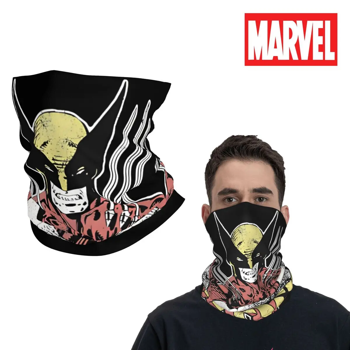 S Men Wolve Comic Vintage Deadpool & Wolverine Bandana Neck Cover Motocross Face Scarf Running Unisex Adult All Season