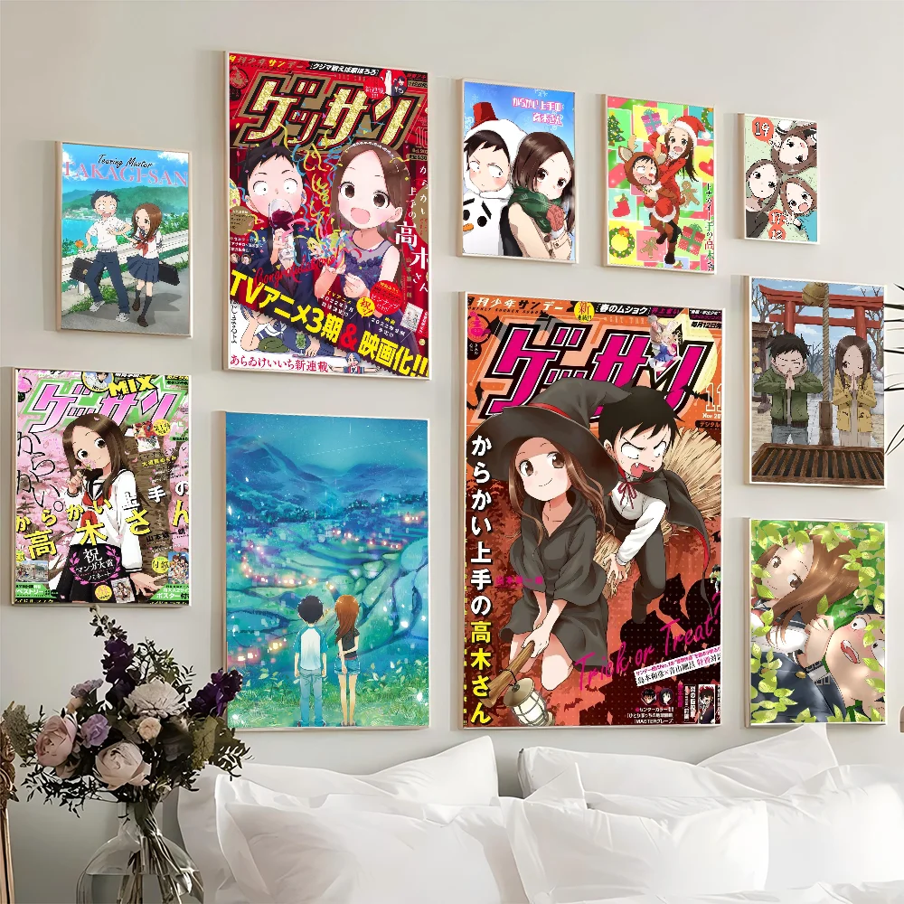 Teasing Master Takagi-san DIY Sticky Poster Fancy Wall Sticker For Living Room Bar Decoration Wall Decor