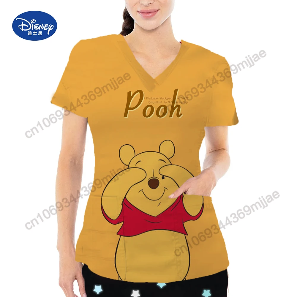 

Disney Pocket V-Neck Comfort Funny T Shirts Korean Fashion Woman Blouse 2023 Women's T-shirt Crop Top Y2k T-shirts for Women Yk2