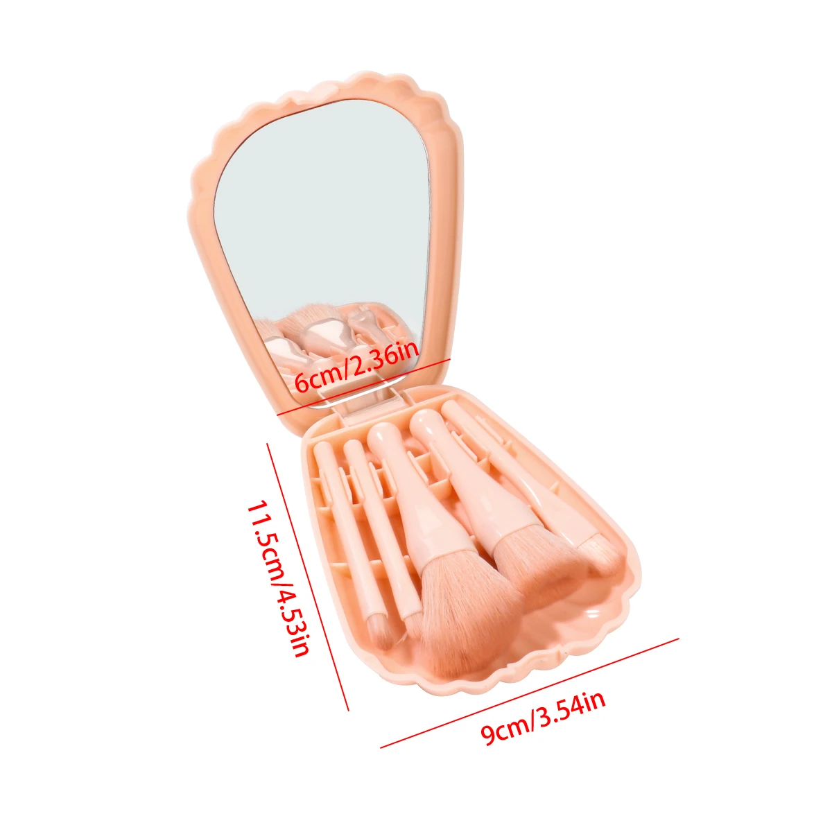 Juego de brochas de maquillaje portátil, herramienta de reparación de belleza, espejo HD, nanofibra suave, nueva moda