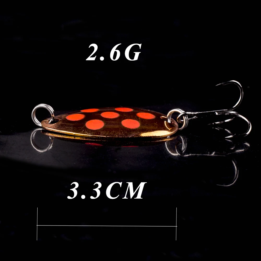 AYWFISH 33MM 2.6G Metal Spoon Spinner Fishing Lure Saltwater Crankbait Wobble For Trolling Pike Bass Trout Fishing Special Offer
