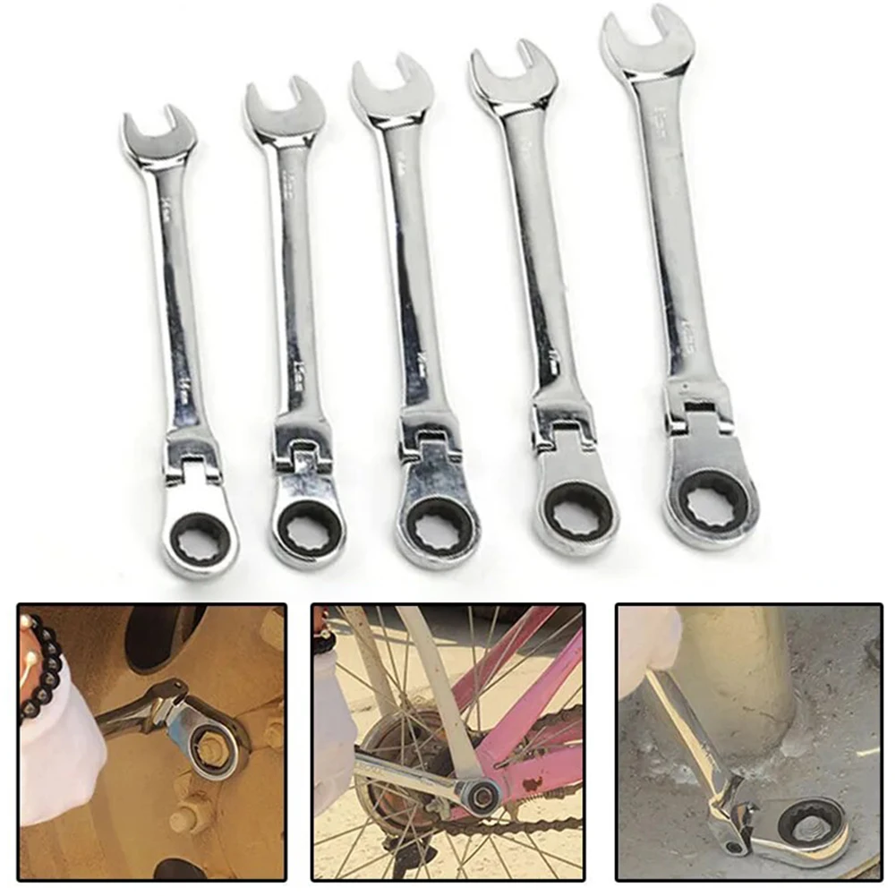 Dual-Purpose Movable Head Ratchet Wrench,High Hardness,Stable Auto Repair Tool,Hardware for Auto Maintenance,180 ° Adjustables