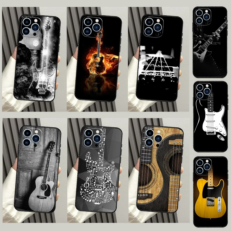 Guitar Music For iPhone 15 14 13 12 11 Pro Max X XS Max XR 7 8 Plus SE 2020 2022 Phone Case Accessories