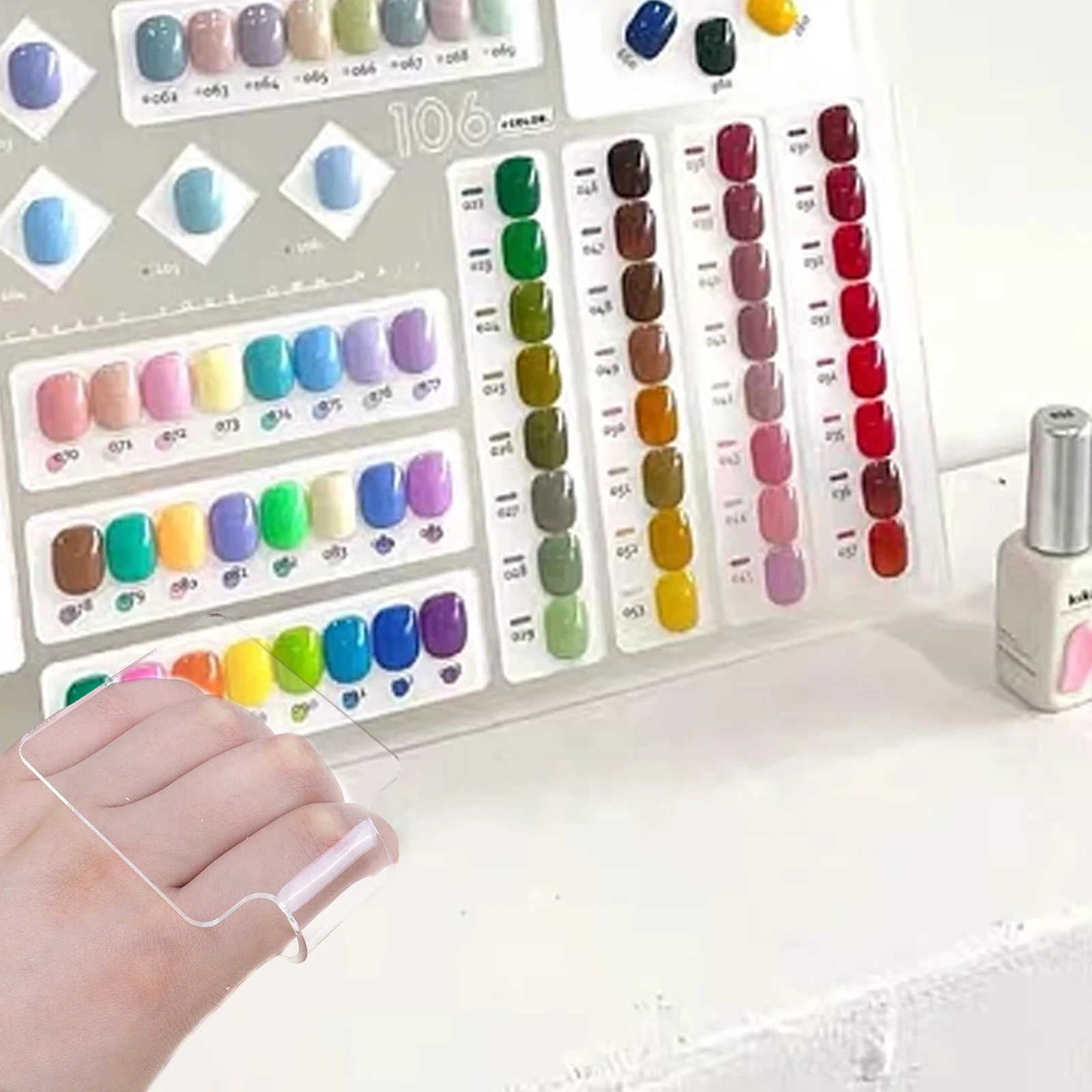 

2Pcs Handheld Makeup Acrylic Mixing Tray Shade Matching Color Customization Portable Tool