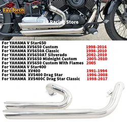 야마하 드래그 스타 V 스타 650 XVS650 DS650 XVS400 650A 드래그스타 400 오토바이 배기구 모토 팁 풀 시스템 머플러