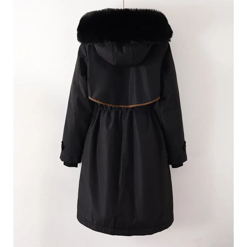 2025 Winter Medium Long Two-wear Pie Overcome Women's Cotton-padded Clothes Removable Inner Hooded Down Cotton-padded Clothes