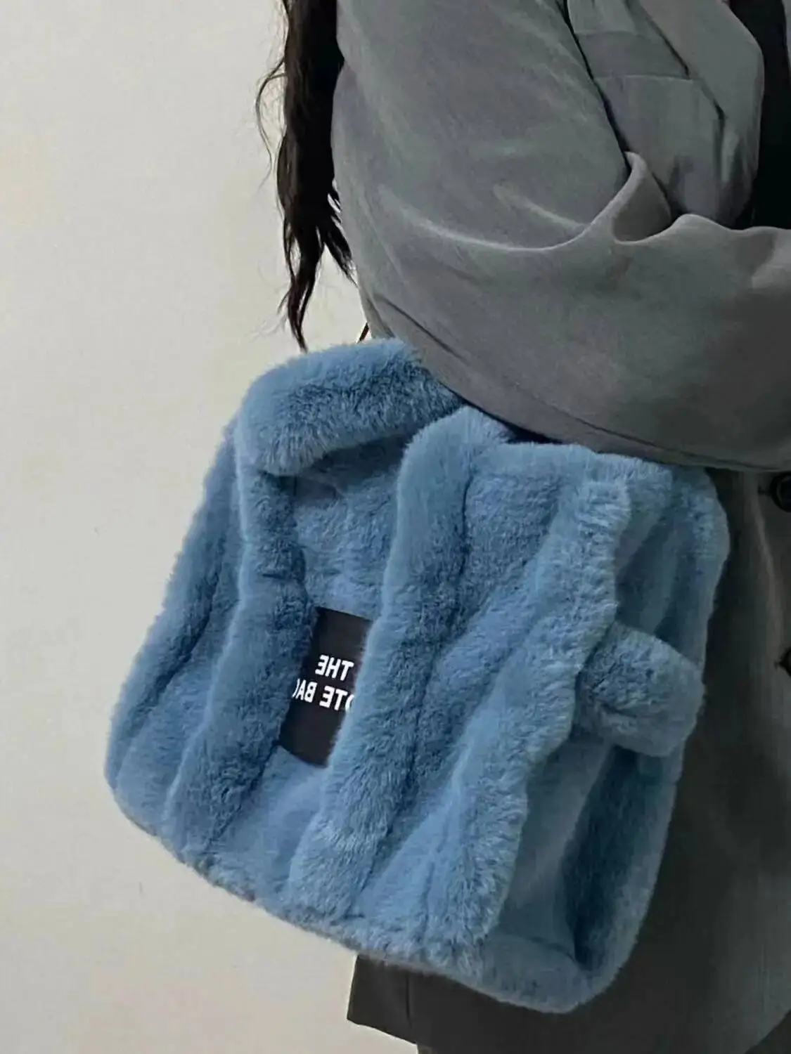 Bloom Casual Plush Tote Women Autumn Winter Fur Large Capacity Handbag Ladies Haruku Aesthetic Messenger Bag Handbags