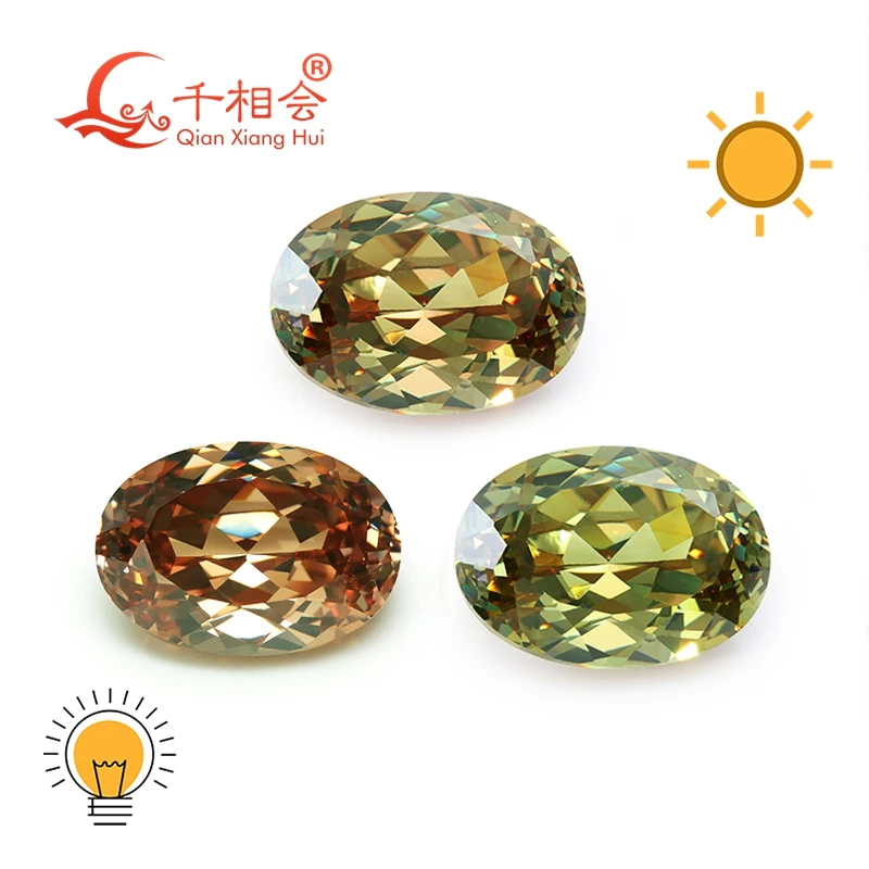 7x9 8x10 oval shape Turkey Diaspore Gibbsite Zultanite green yellow change color cubic zirconia loose stone cz stone