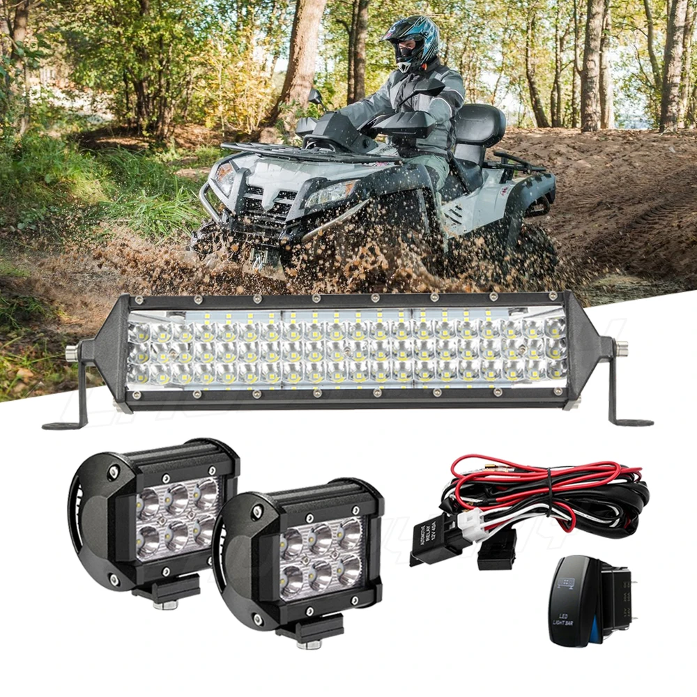 

PCVBMLAUT Combo off road Led Light Bars Spot Flood Beam for Work Driving Offroad Boat Car Tractor Truck