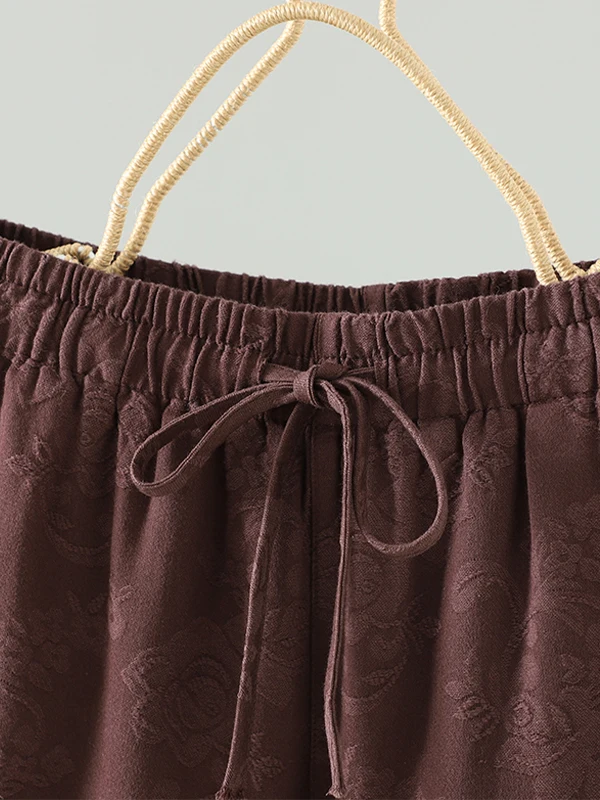 Pantalones de pierna ancha de lino y algodón bordados Retro, pantalones casuales sueltos para mujer, pantalones largos, cómodos, de corte recto, de cintura alta