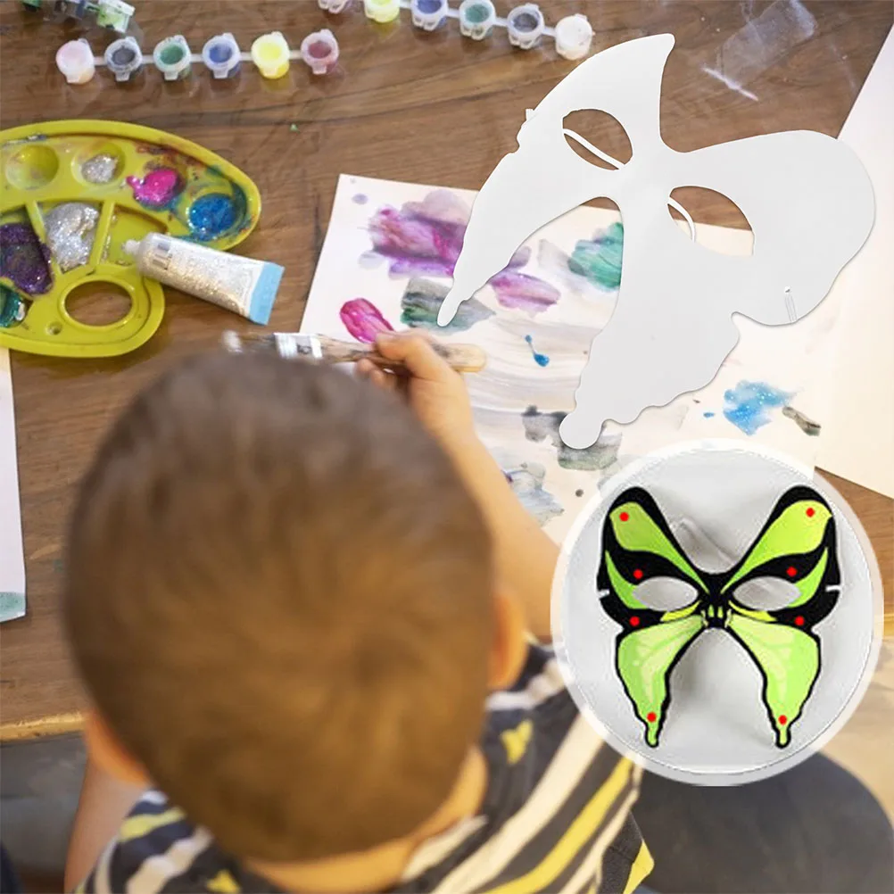 

1pcs Blank White Butterfly Masks Diy Craft Kit For School Projects Party Favors Unpainted Face Mask Masquerade Costume
