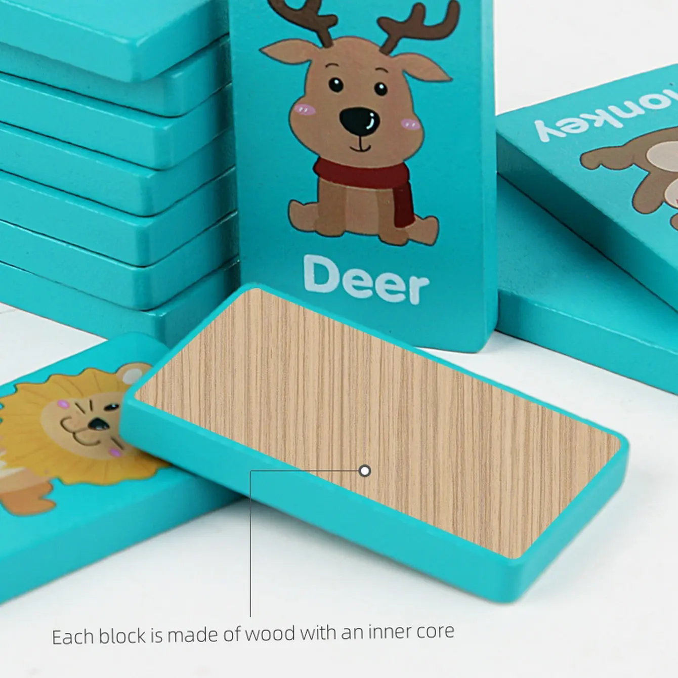 New Wooden Children's Puzzle Toys Fruit Animals Dragon Board Games Domino Building Blocks Continuous Viewing Memory Chess Gifts