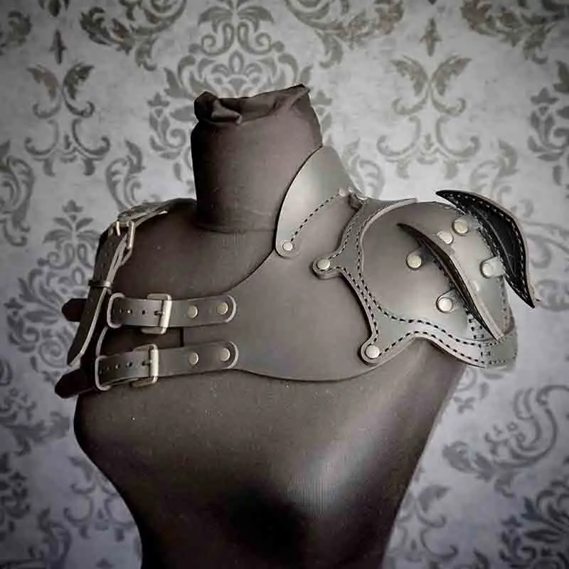 Medieval Steampunk Leather Shoulder Armor Roman Gladiator Pauldrons Viking Knight Warrior Cosplay Costume Harness Spaulders LARP