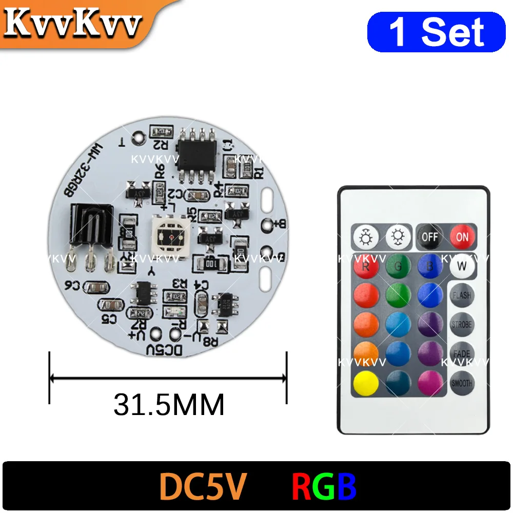 5V USB RGB Light Source LED Light Panel Colorful Gradient 3W DIY Remote Control Dual 24 Color Temperature Switch Color Changing