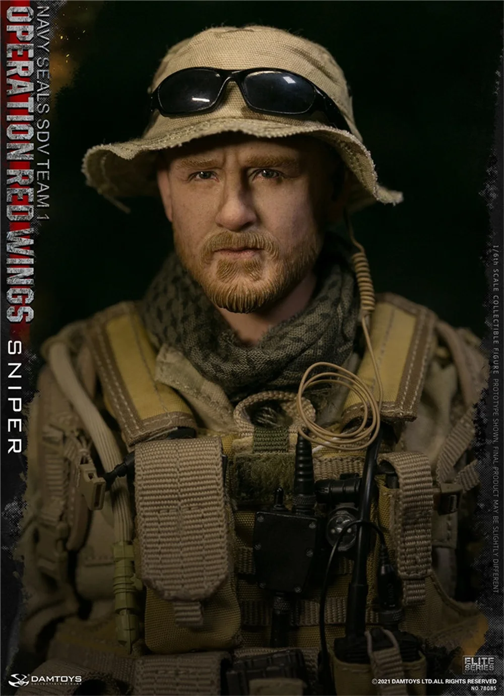 DAMTOYS 1/6 DAM 78085 Navy Seals SDV Team 1 Operation Red Wings Vivid Male Head Sculpture Carving Model For 12inch Action Figure