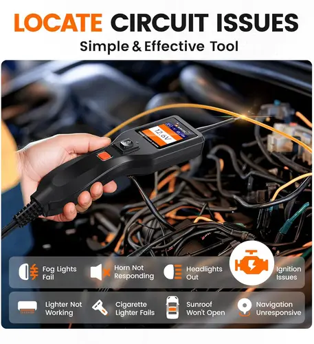 Imagen 2 del producto ANCEL PB50 12/24V probador de circuito eléctrico de coche sonda pluma probador resistente voltaje Kit de sonda de potencia para batería de automóvil