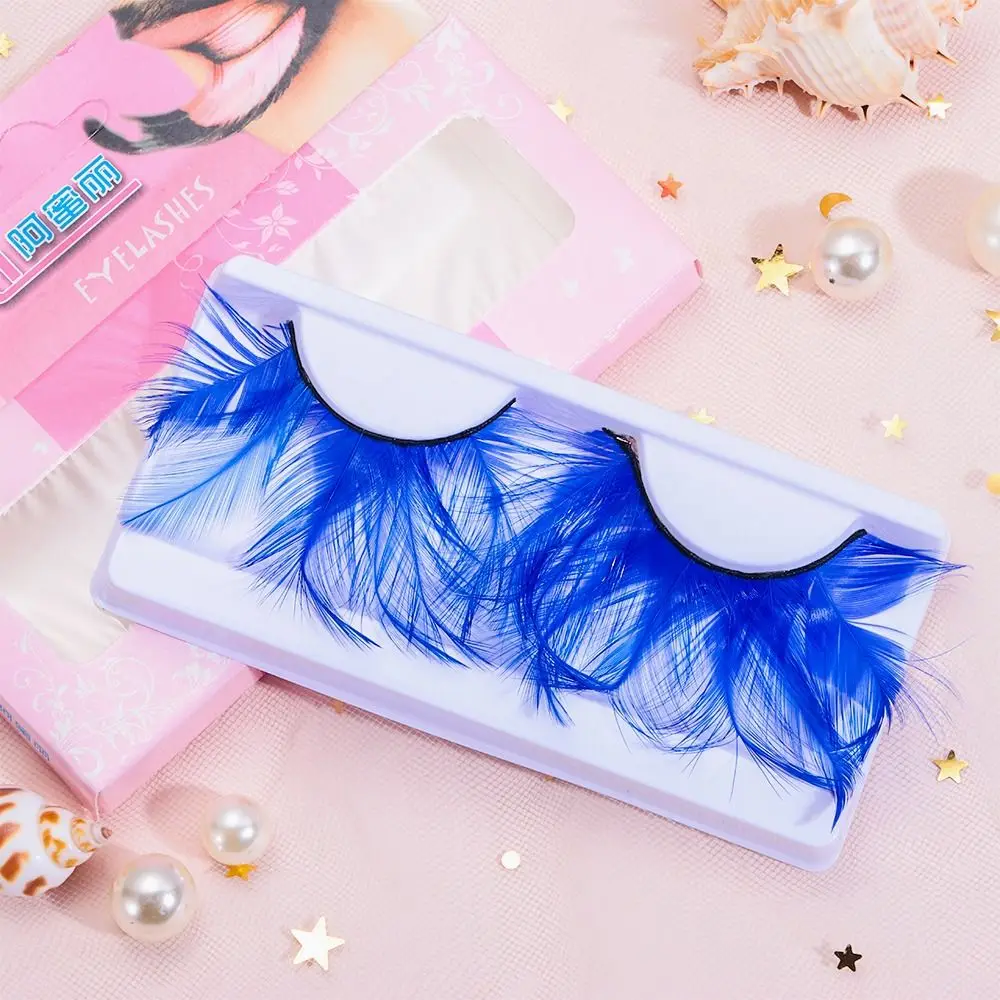 Eyelash Extension Feather Eyelashes Halloween Costume Feather False Lashes Green Extra Long Anime Cosplay