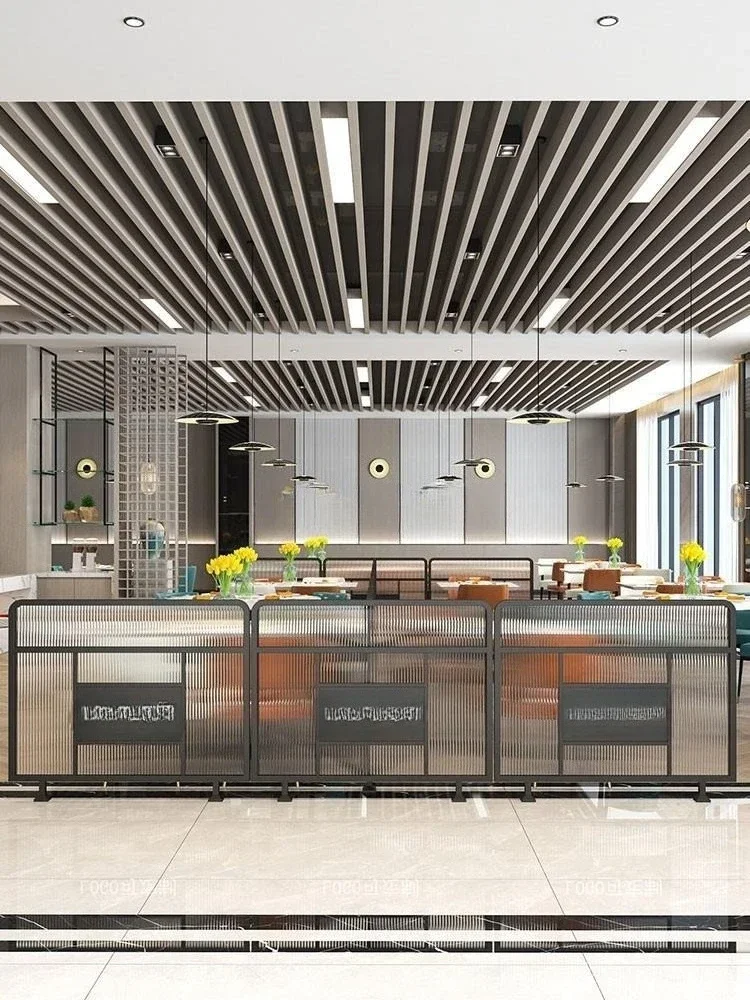Low partition aisle decorative wrought iron stainless steel light small screen restaurant teahouse hotel fence