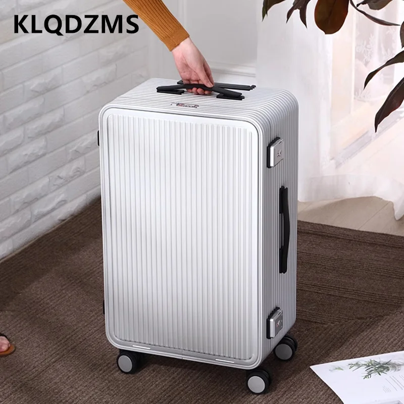 KLQDZMS Suitcase on Wheels Full Aluminum Magnesium Alloy Trolley Case 20