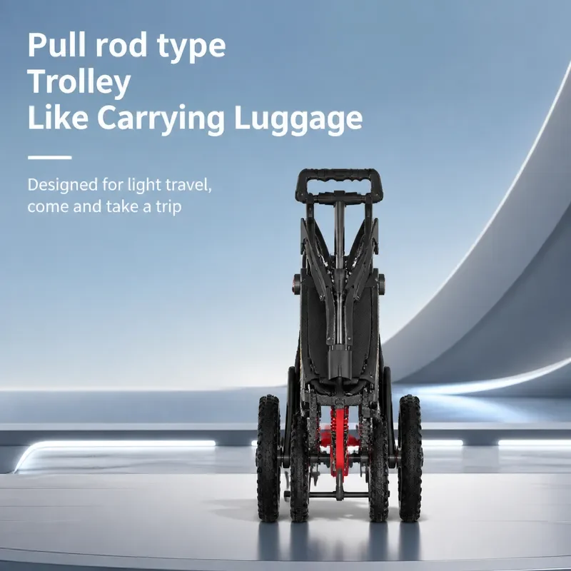 Folding Lightweight Hand Wheelchair for Elderly Ultra Portable Travel Scooter Trolley Small Size
