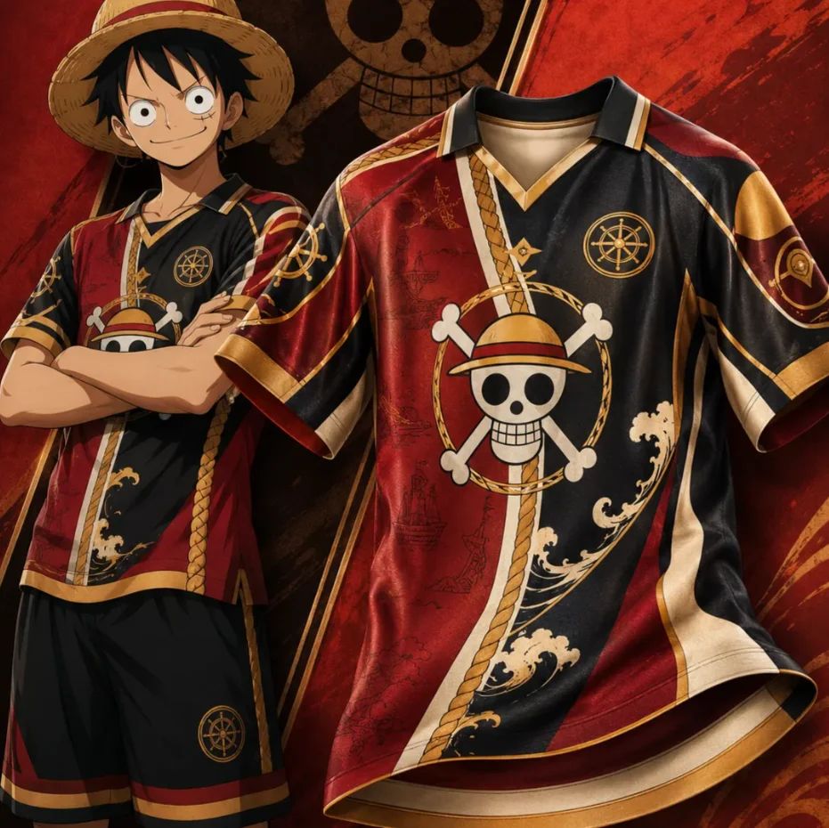 2026 New Special Edition ONE PIECE Luffy Short Sleeve Collar Business Polo Shirt Men's Women's T-shirt Oversized Sports Jersey