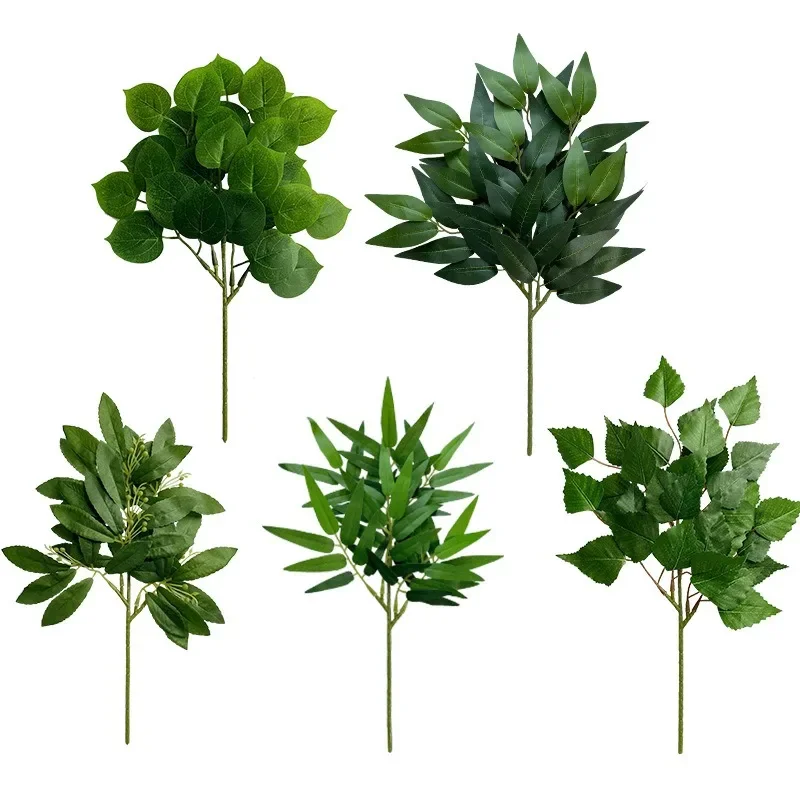 Fake Eucalyptus Leaves Artificial Green Plants Flower Arrangements Accessories Wedding Home Decoration  Artificial Plants