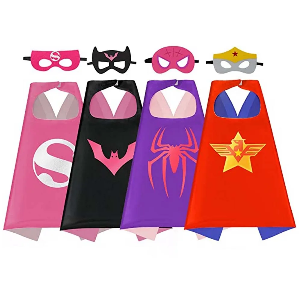 Superhero Capes set  for Christmas cosplay  girl Gifts Cartoon Dress Up Costumes Party Supplies Easter Halloween Gifts