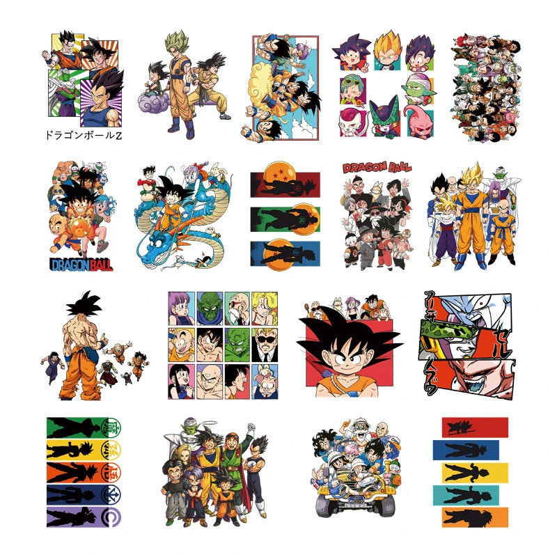 2 pçs dos desenhos animados anime dragon ball ferro-em remendos lavável criança camisetas diy decoração dos desenhos animados menina roupas saco apliques presentes