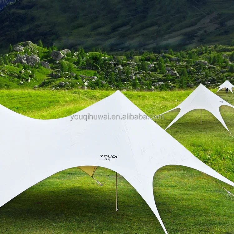 Factory Custom Direct Sales Large 10*10 Star Tent  Glamping Beach Canopy Multi-person Party fly sheet  Spider