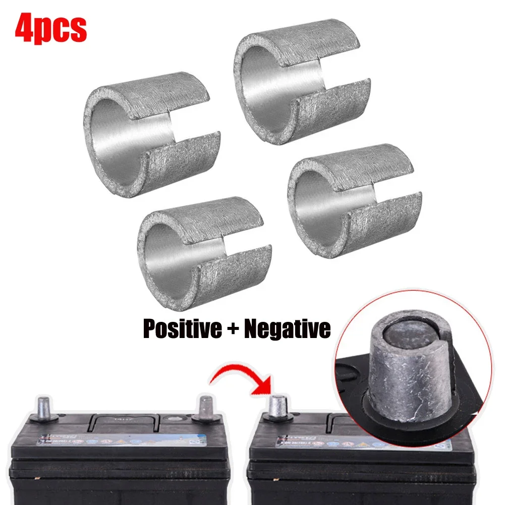 2 Pairs Battery Negative Terminal Adapter Positive Post Shim Lead Converters Metal Material 16mm / 0.63