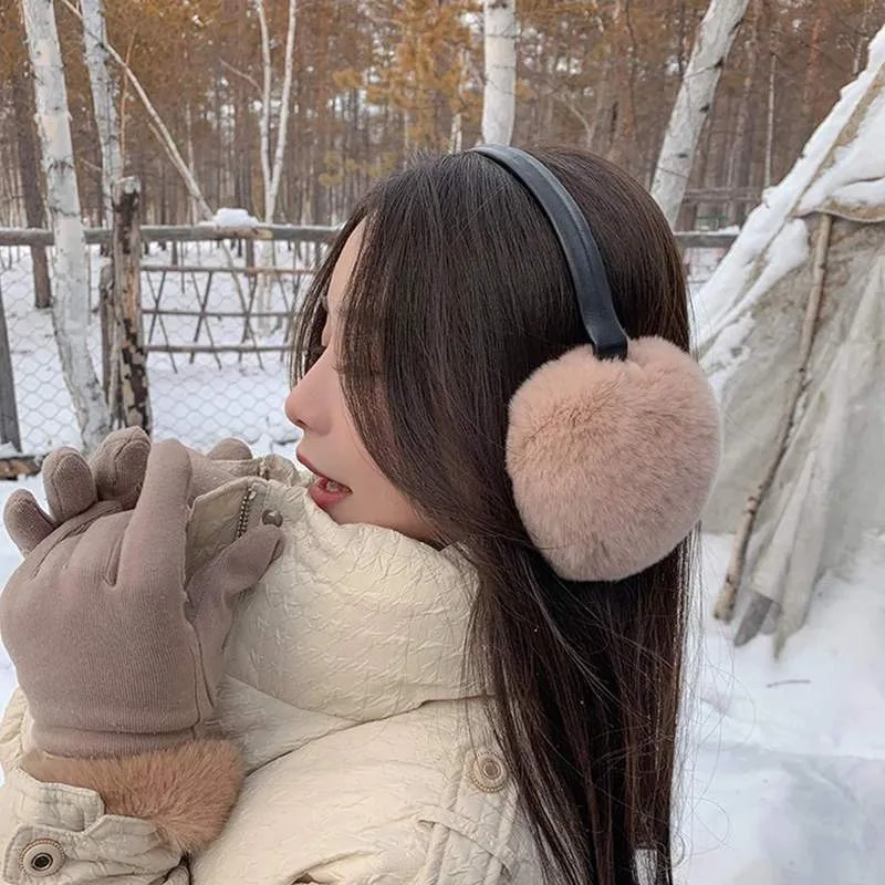 Rex Rabbit Fur Earmuffs, Pendure Ear Cover, Headwear Quente, Aquecedor de Orelha Fria, Dobre Proteção Headband, Inverno