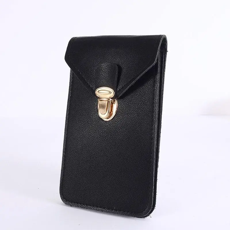 Genuine Leather Mobile Phone Bag Vertical Design Fashionable Belted Hanging Pouch Multi-Functional Belt Hole for Men And Women