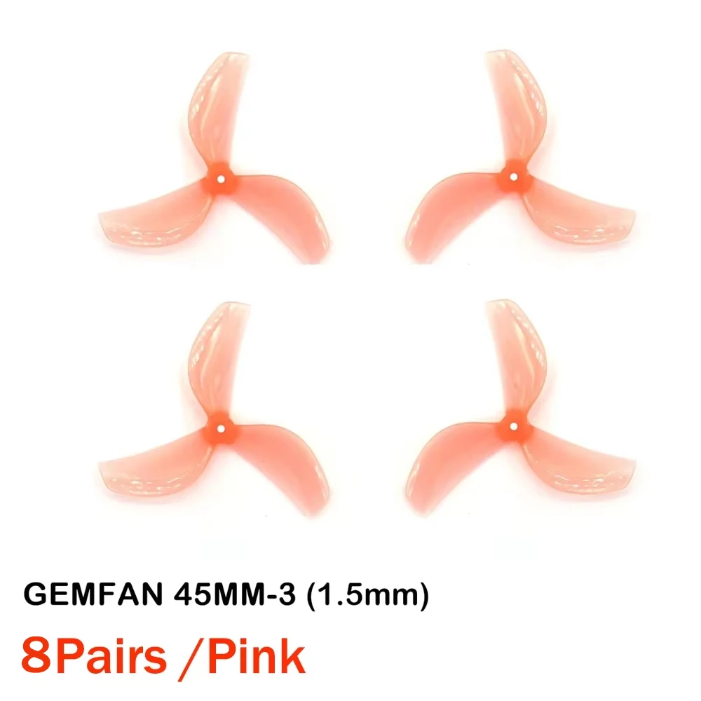 8Pairs Gemfan 45mm 3-Blade 45mm-3 PC Propeller T-Mount 1.5mm 0805 Motor voor FPV RC FreestyleTinywhoop Drones DIY Onderdelen