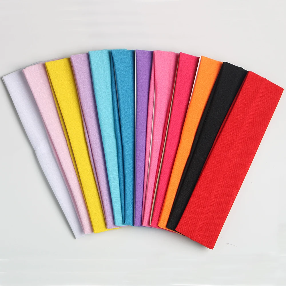 25pcs Stretch Elastic Yoga Headbands Soft Polyester Sweatband Headband for Teens, Girls Women Man