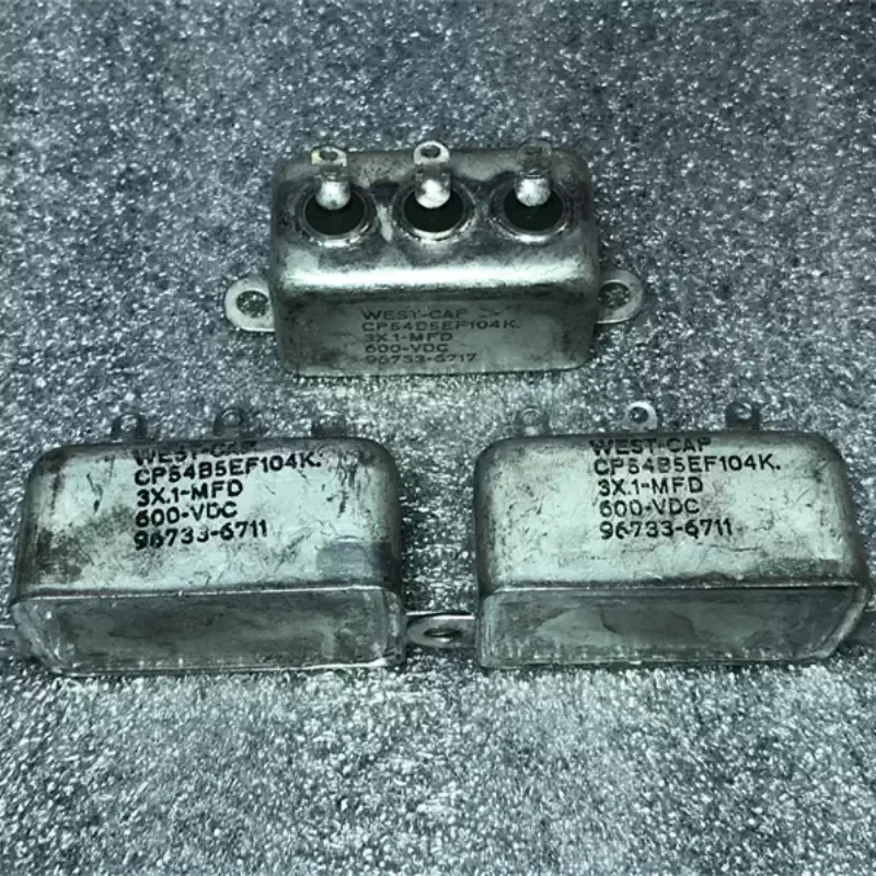 WEST-CAP antico American Westinghouse 3 × 0,1 UF 600 V guscio in rame doppio condotto biliare condensatore di accoppiamento immerso in olio