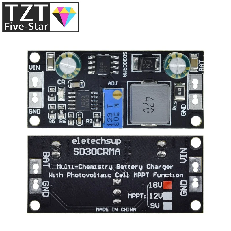 TZT MPPT 1A 3.2V 3.7V 3.8V 7.4V 11.1V 14.8V Lithium Battery Charger Module for 9V 12V 18V Solar Panels DIY KIT