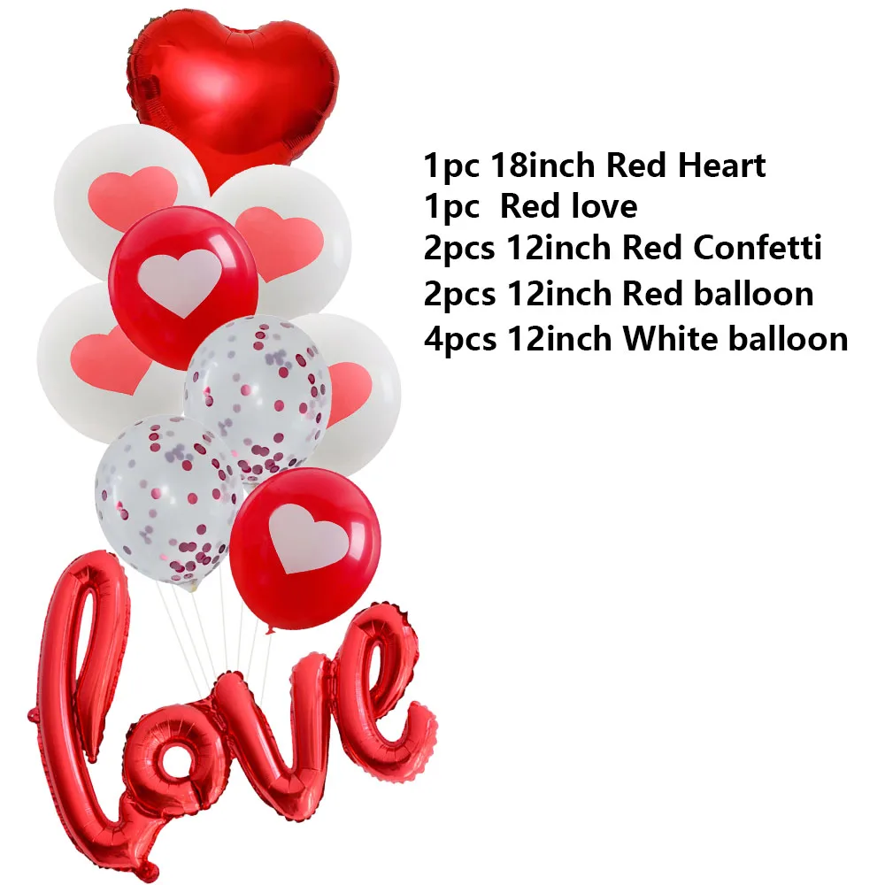 10pcs Love Balloon Latex-printed Love Sequins Balloon Combination Decorations