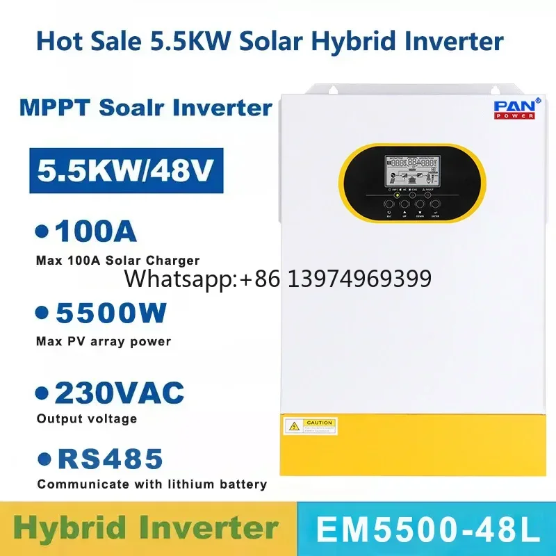 Factory Price off Grid 5.5kva 48vdc 5500watt 5.5kw Hybrid Solar Inverter With MPPT factory