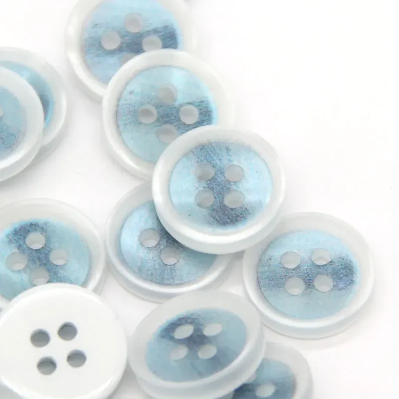 DOTOLLE 4 Holes Transparent Round Colorful Painting Resin Shirt Buttons For Clothing Fashion Blouse Top Collar Small Decorations