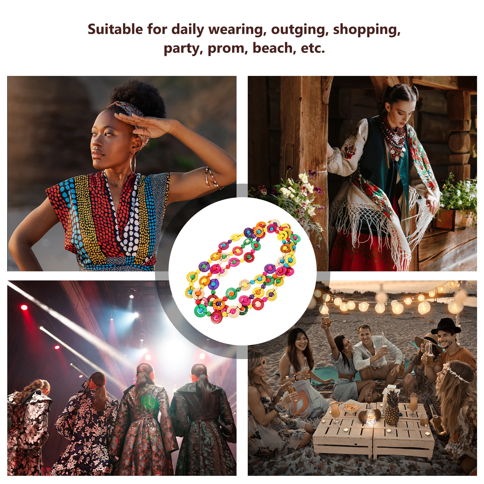 

Vintage Coconut Shell Necklace Bohemia Weaving Lightweight Pendant Casual Jewelry Gift for Women Girls Bohemia Necklace