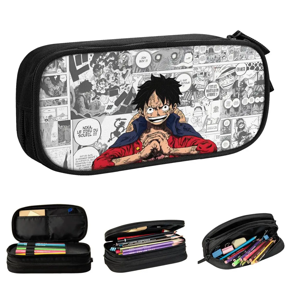 

Цельный пенал Luffy, модная сумка для ручек для студентов, большая вместимость, школьный подарок, пеналы