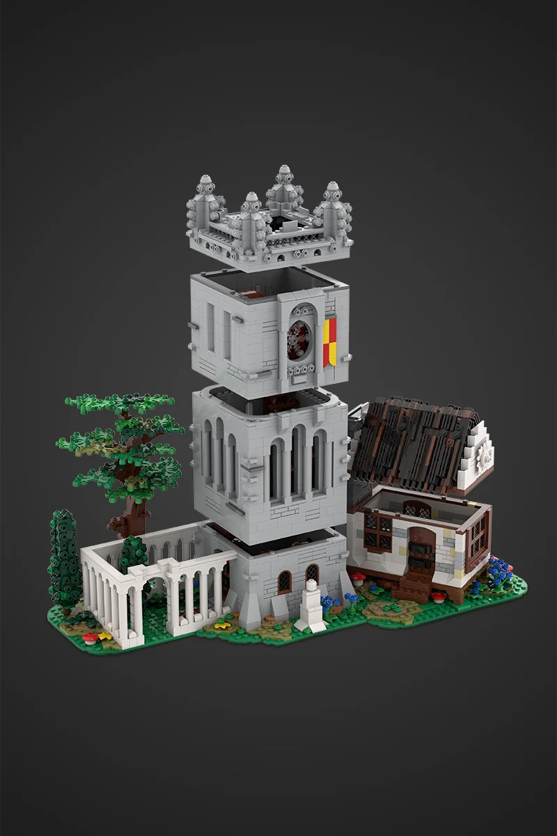 

MOC Medieval Library Bricks Model Medieval Library Architecture Street View Building Blocks Assembly Toys Kids Birthday Gifts